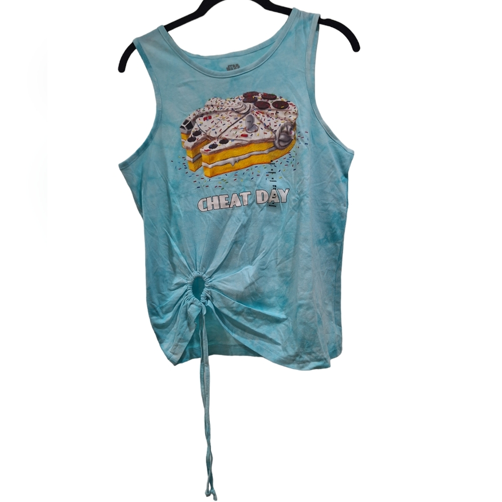 Disney Parks Star Wars Millennium Falcon Cake Cheat Day Tank Top Women's Med NEW